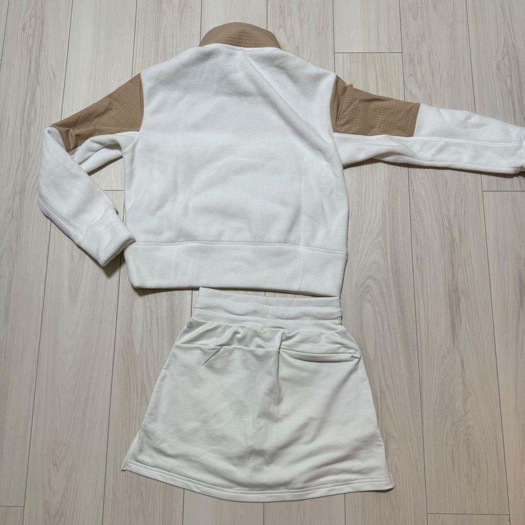 新品 アディダス セットアップ フリース もこもこ ハイウエスト 秋冬 ホワイト