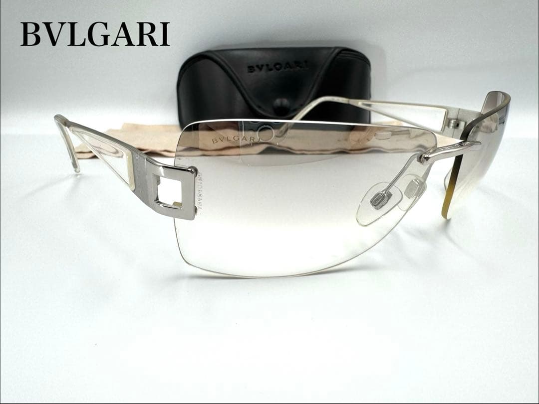 BVLGARI ブルガリ サングラス 624 シルバー 箱 クロシェット付き
