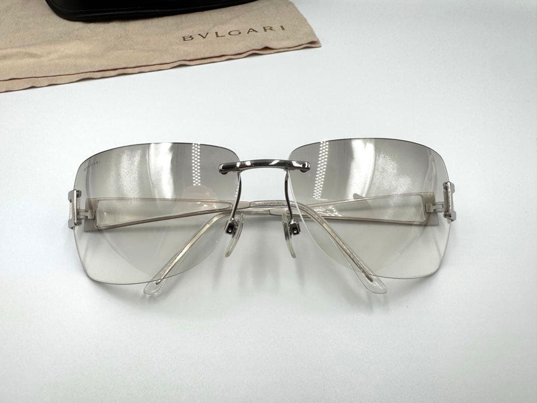 BVLGARI ブルガリ サングラス 624 シルバー 箱 クロシェット付き