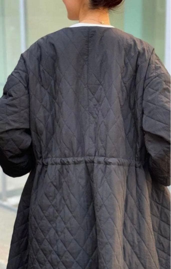 BEARDSLEY ビアズリー キルティングフレアコート ブラック