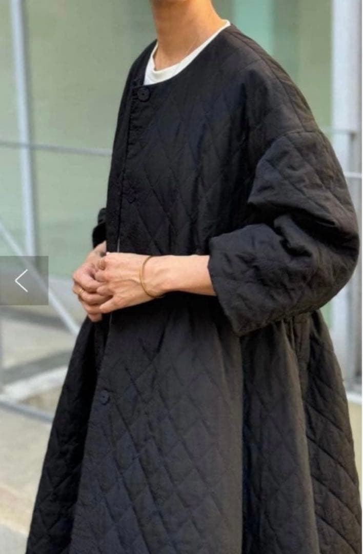 BEARDSLEY ビアズリー キルティングフレアコート ブラック