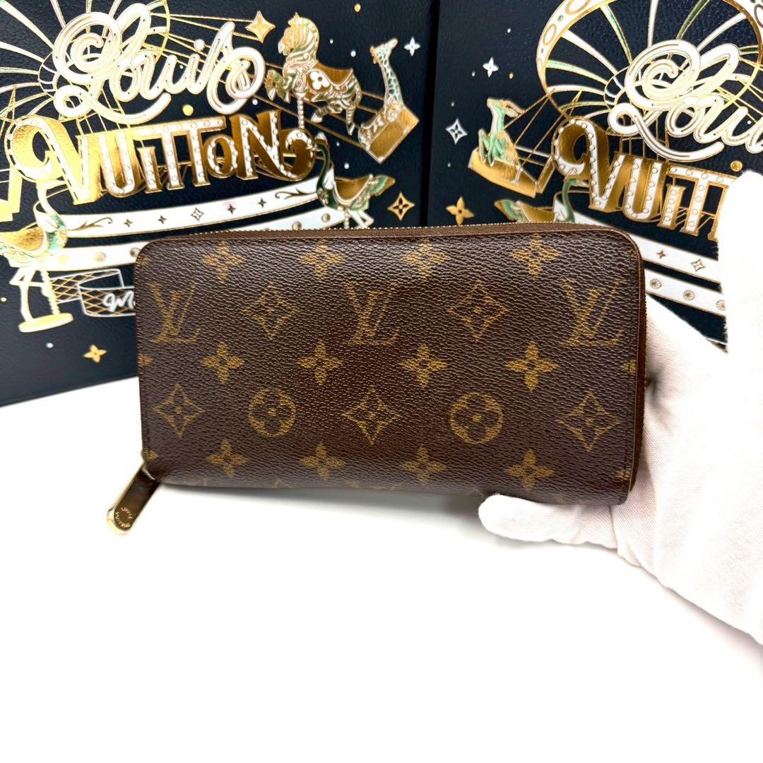 ルイヴィトン ジッピーウォレット モノグラム ラウンドファスナー 長財布 茶色