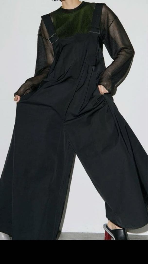 UN3D.アンスリード／ビックパンツオールインワン　ブラック