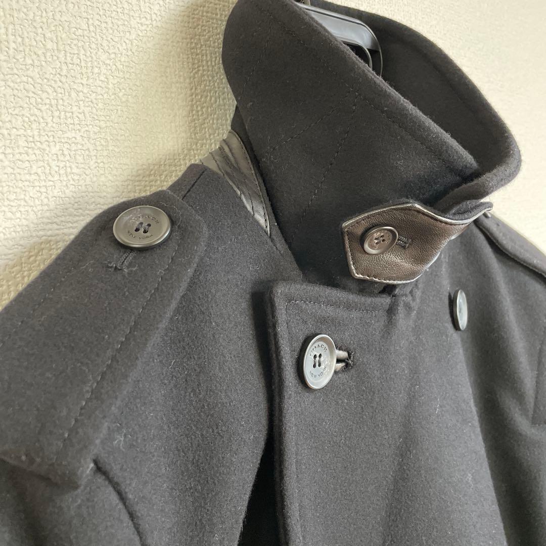 COACH コーチ ウール ピーコート ブラック