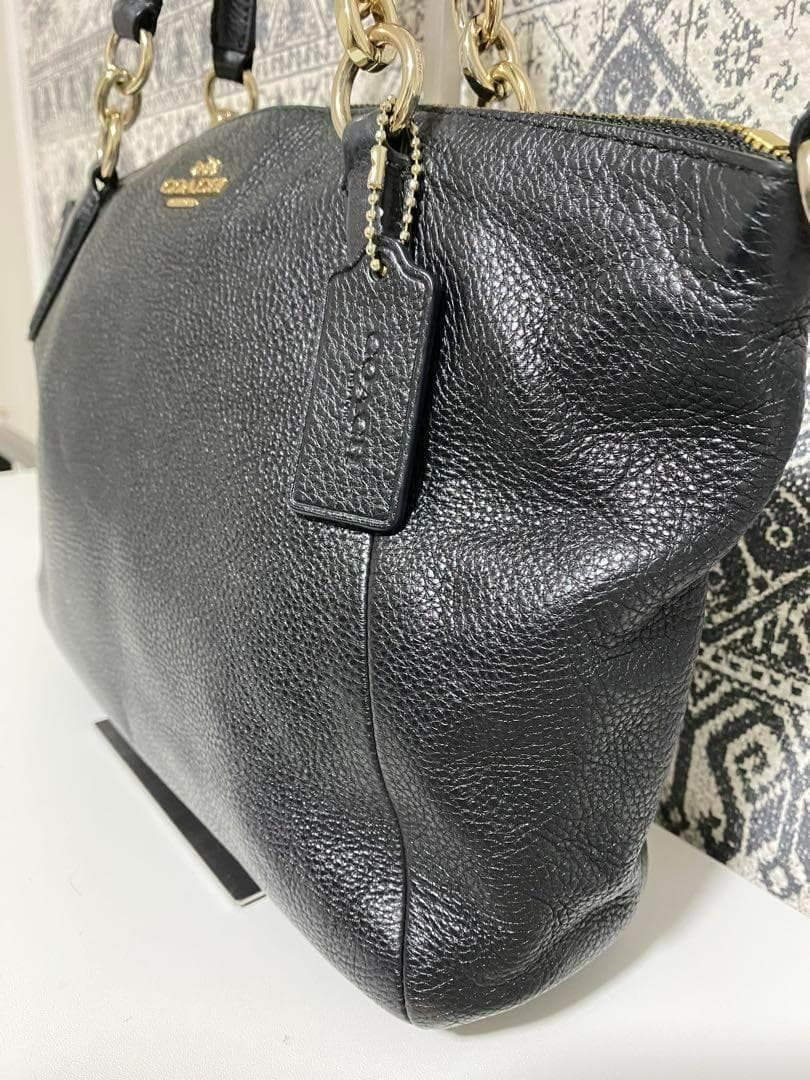 【美品】COACH コーチ F36675 レザー トートバッグ ハンド ブラック