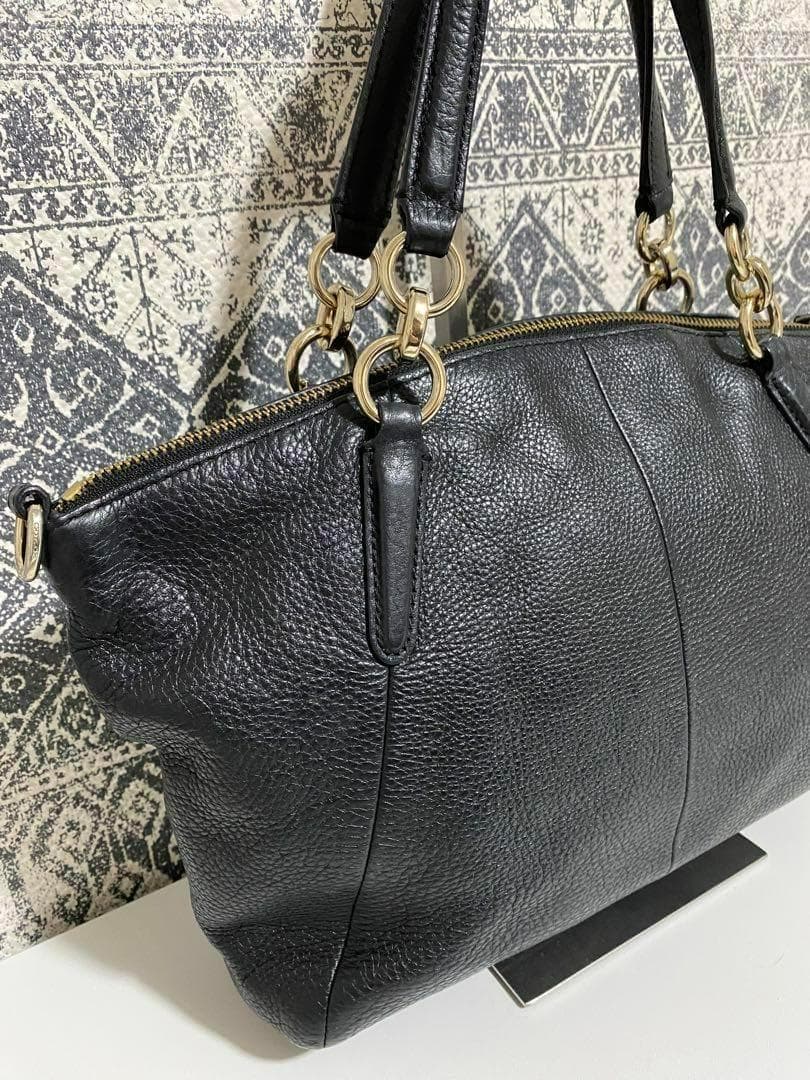 【美品】COACH コーチ F36675 レザー トートバッグ ハンド ブラック