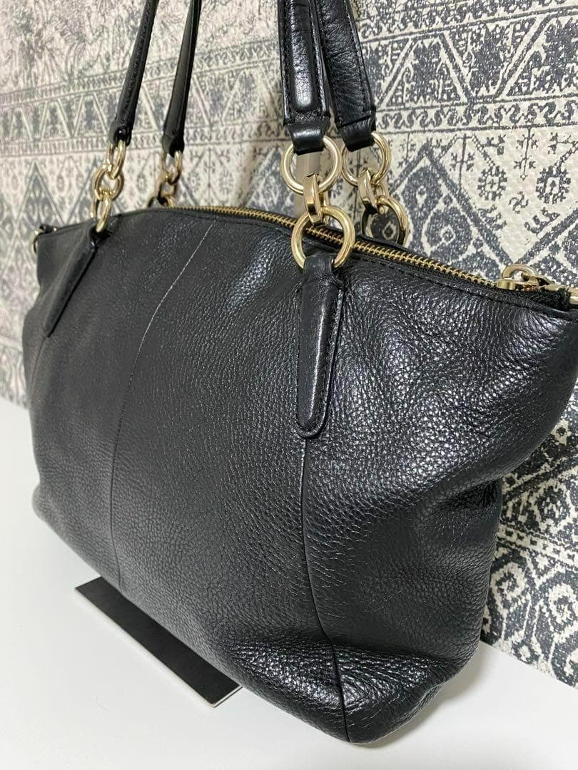 【美品】COACH コーチ F36675 レザー トートバッグ ハンド ブラック
