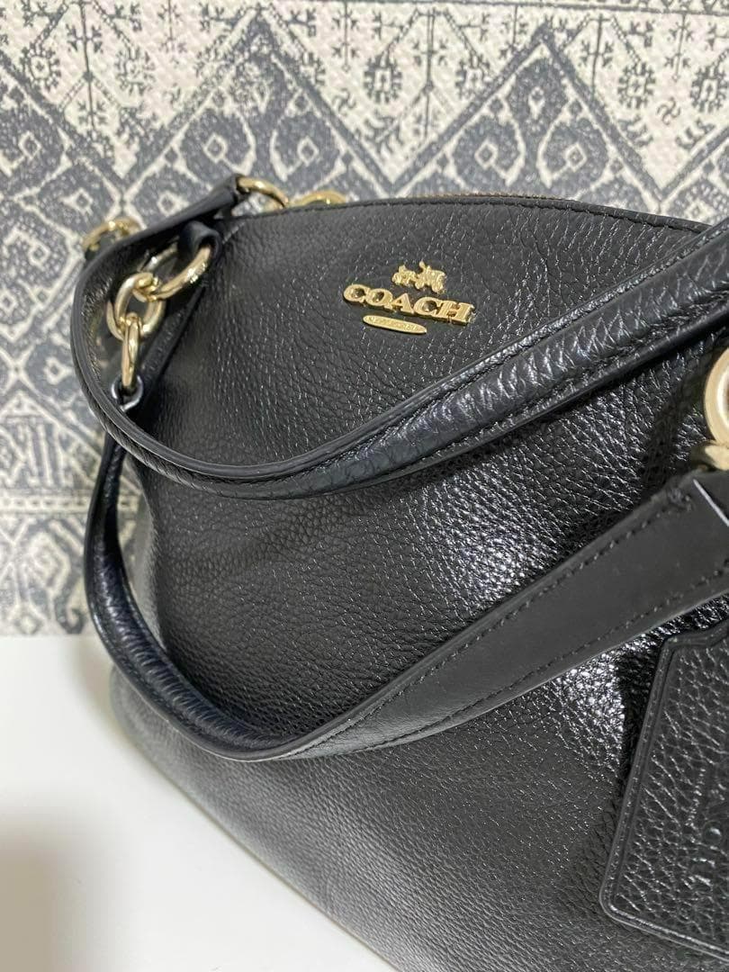 【美品】COACH コーチ F36675 レザー トートバッグ ハンド ブラック