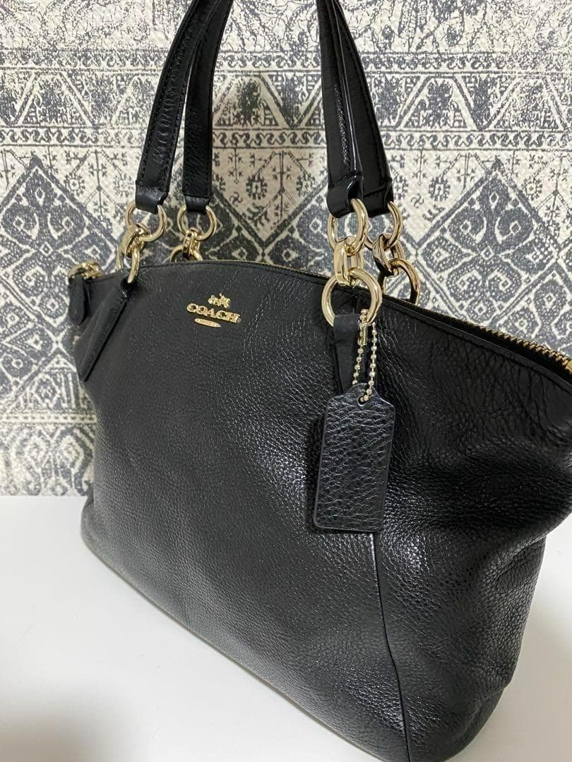 【美品】COACH コーチ F36675 レザー トートバッグ ハンド ブラック