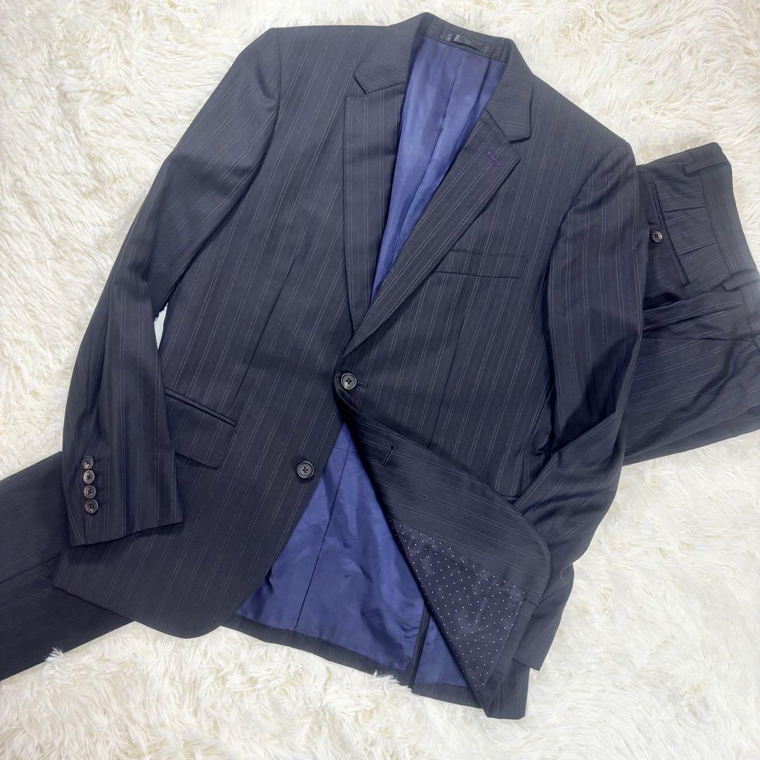 ポールスミス ロロピアーナ スーツ ピンストライプ ビジネススーツ シルク混