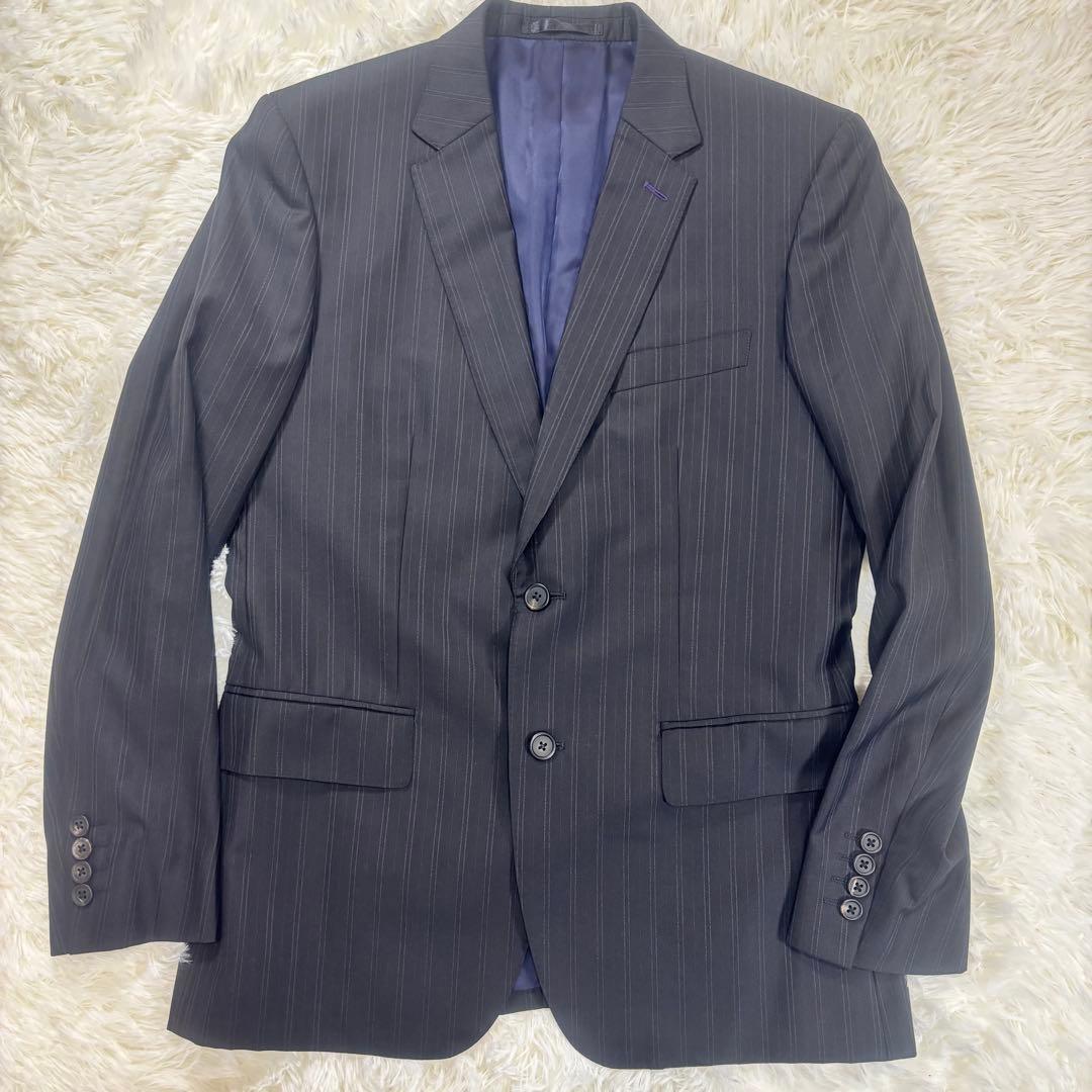 ポールスミス ロロピアーナ スーツ ピンストライプ ビジネススーツ シルク混