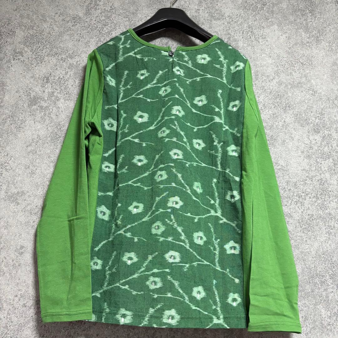 新品　儀右衛門　ギエモン　久留米絣　梅花柄カットソー「緑」