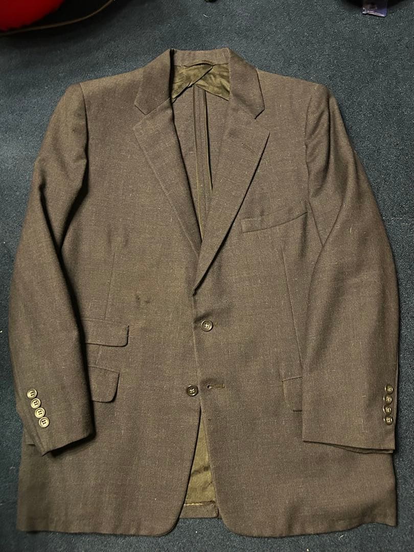 断捨離系さま専用 50'S ヴィンテージ スーツ 上下セット ネイビー カスリ柄