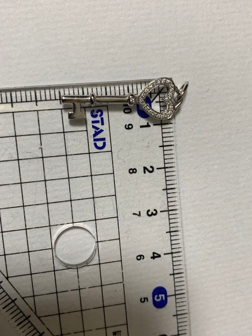 ティファニー　ハートキー　ダイヤチャームペンダント約1.7g AU750