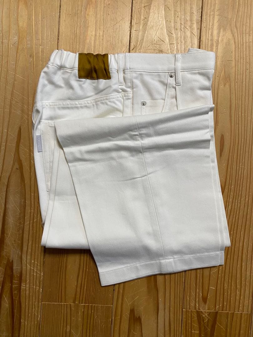 NENSIEN ホワイト ワイドデニムスラックス