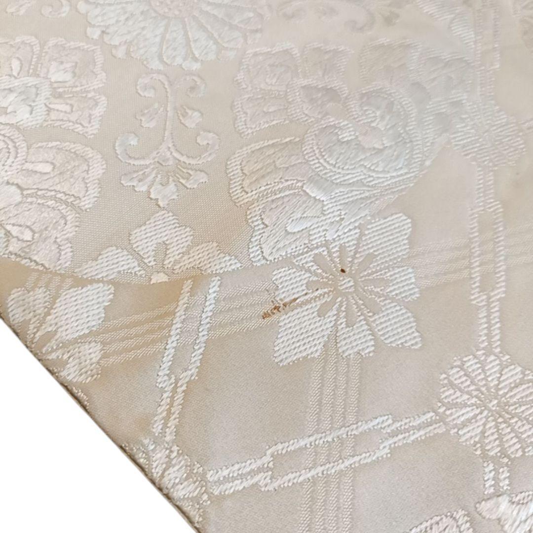 m*i様 LULU12 袋帯 花 花輪 白 オフホワイト 上品 人気