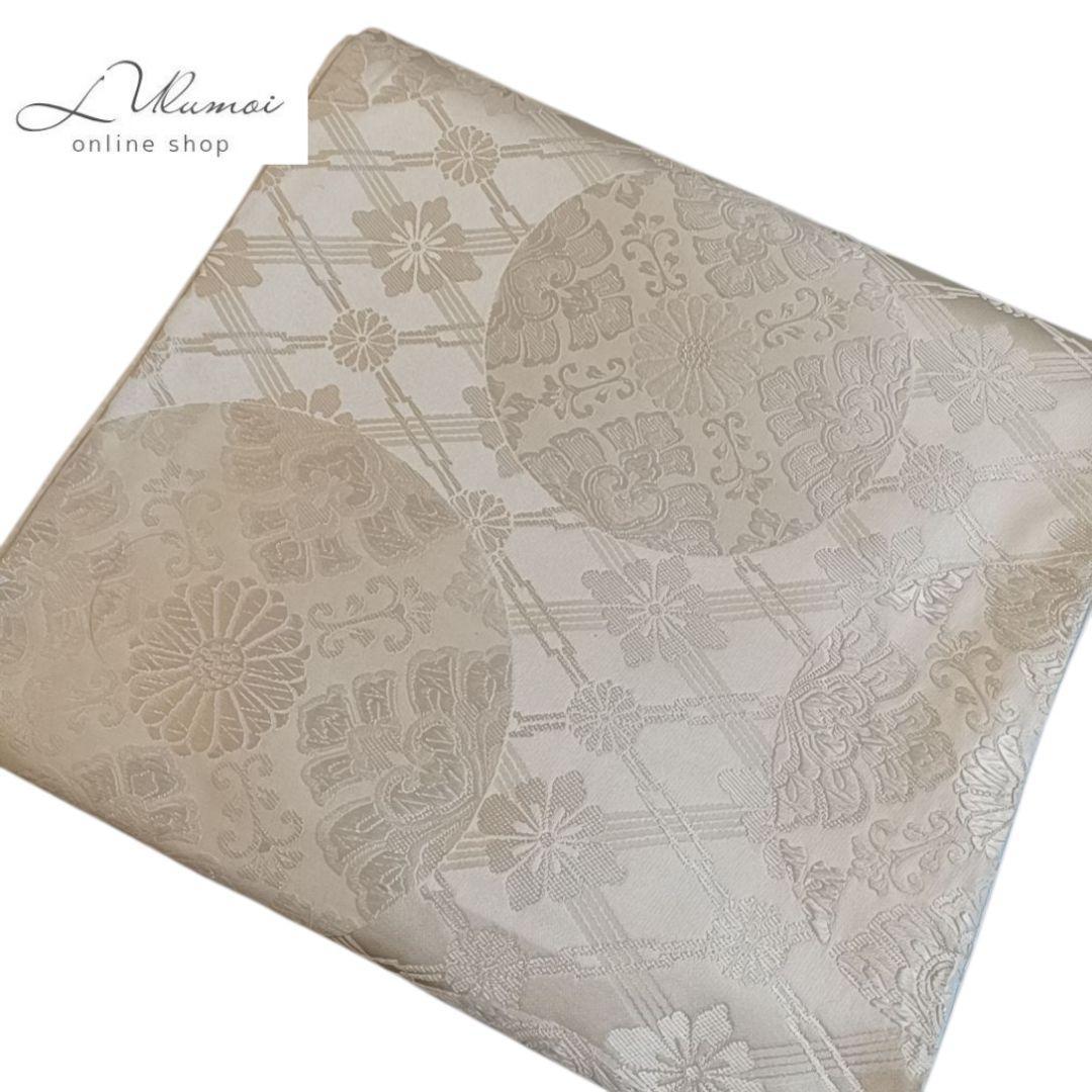 m*i様 LULU12 袋帯 花 花輪 白 オフホワイト 上品 人気