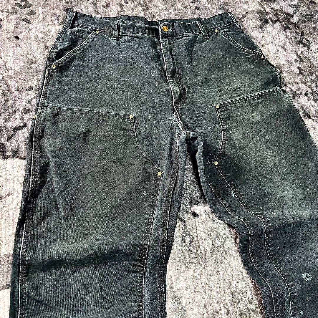 コメ欄セール！フェードブラック ダメージ×ペンキ 雰囲気系 ダブルニー 一点物