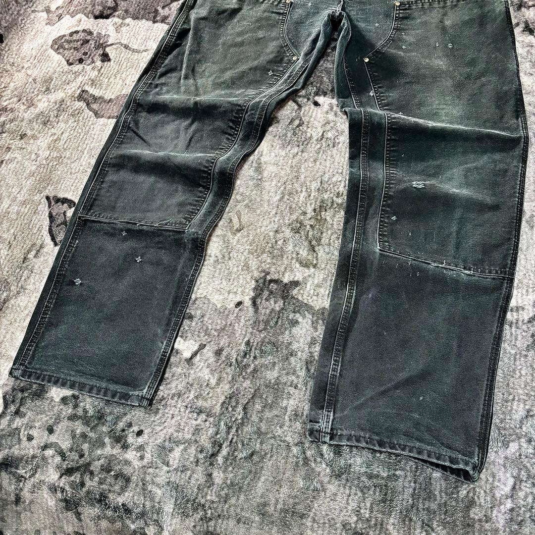 コメ欄セール！フェードブラック ダメージ×ペンキ 雰囲気系 ダブルニー 一点物