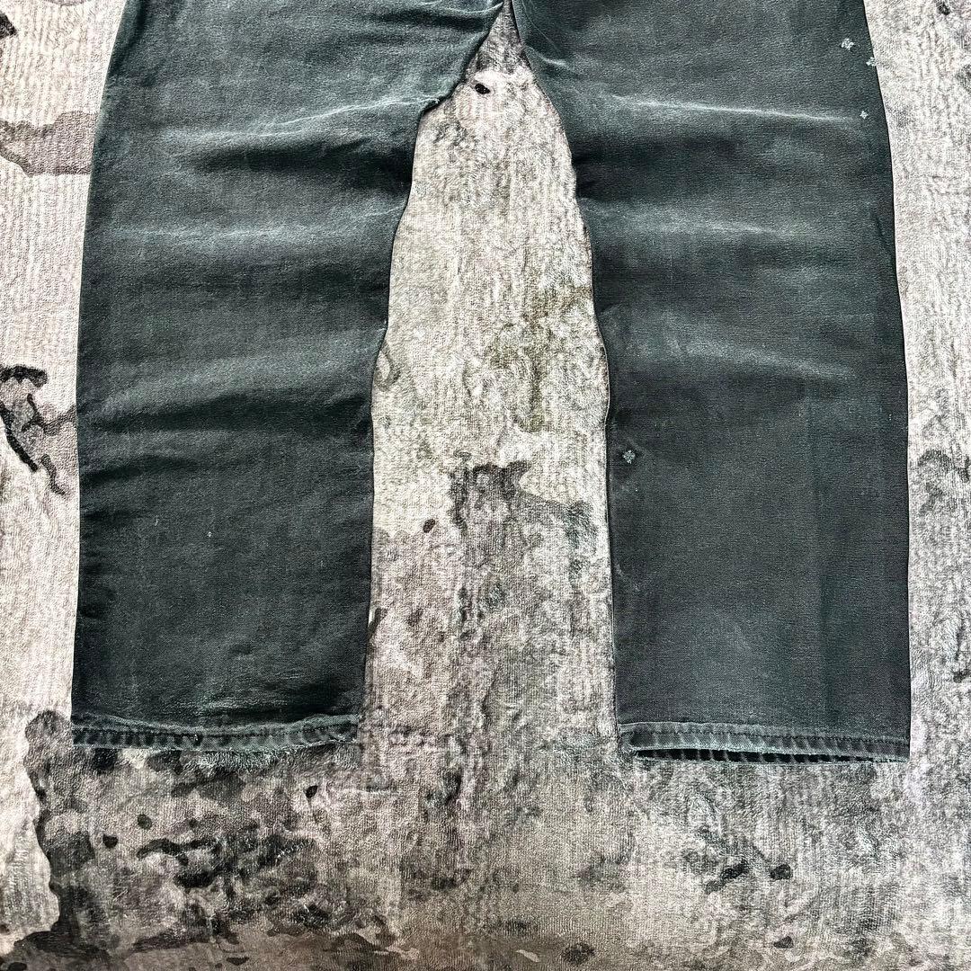 コメ欄セール！フェードブラック ダメージ×ペンキ 雰囲気系 ダブルニー 一点物