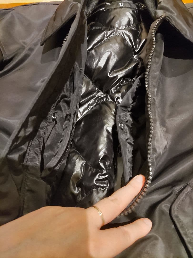 ユニクロ +J ダウンジャケット MA-1 ブラックXS