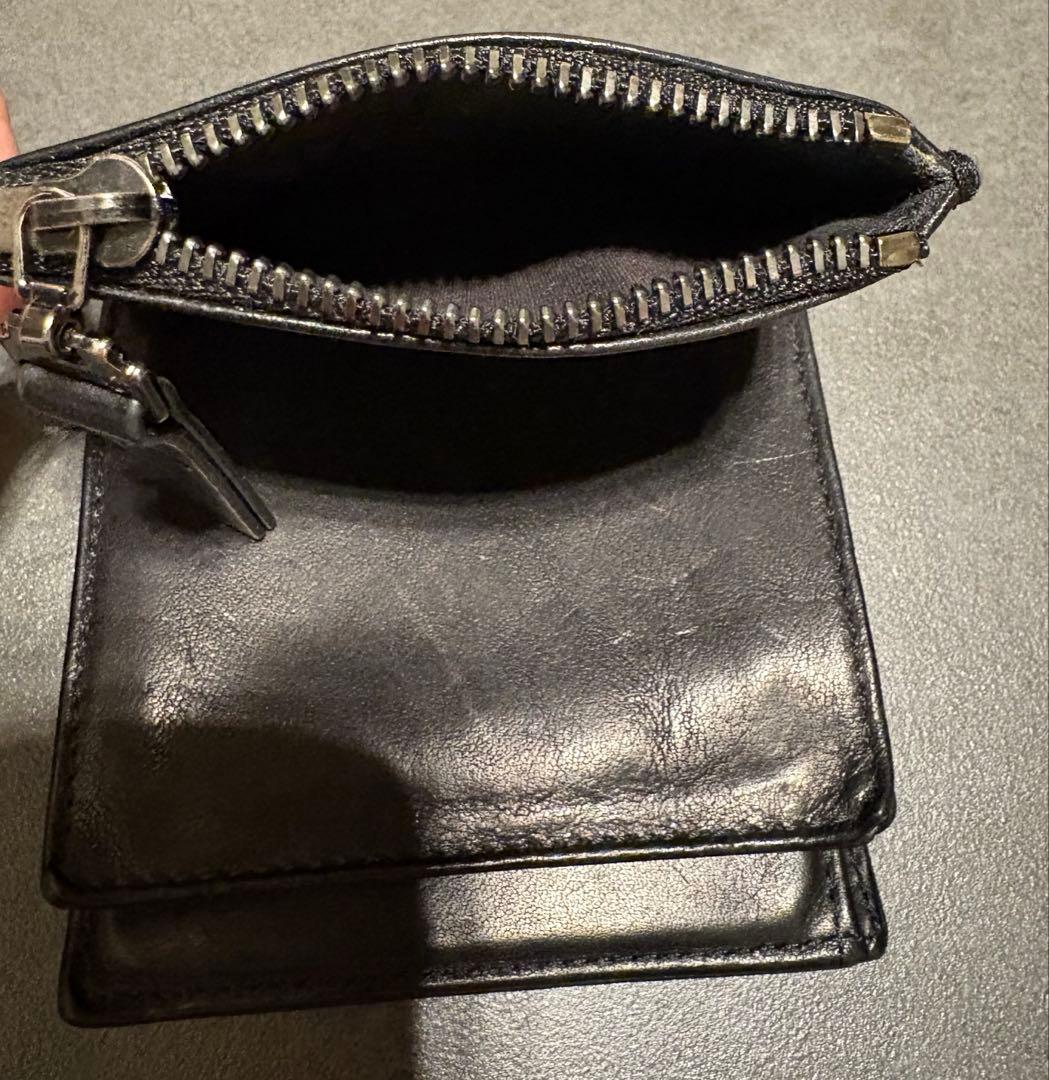 マルジェラ ブラックレザー 二つ折り財布