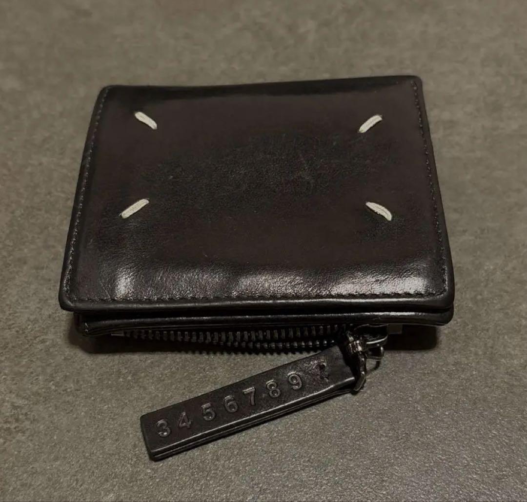 マルジェラ ブラックレザー 二つ折り財布