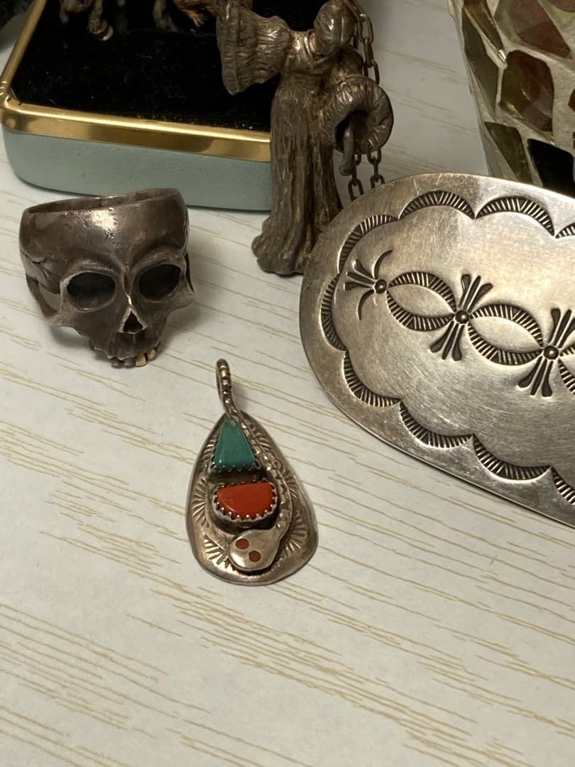 ミズ 刻印 ズニ族 ターコイズ SILVER ペンダント