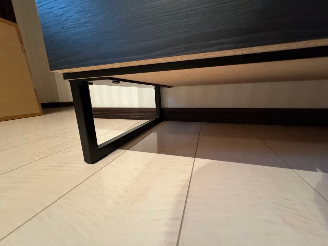 【まめちゃん】リビングキャビネット 日本製 木製 スチール脚付 配線穴付