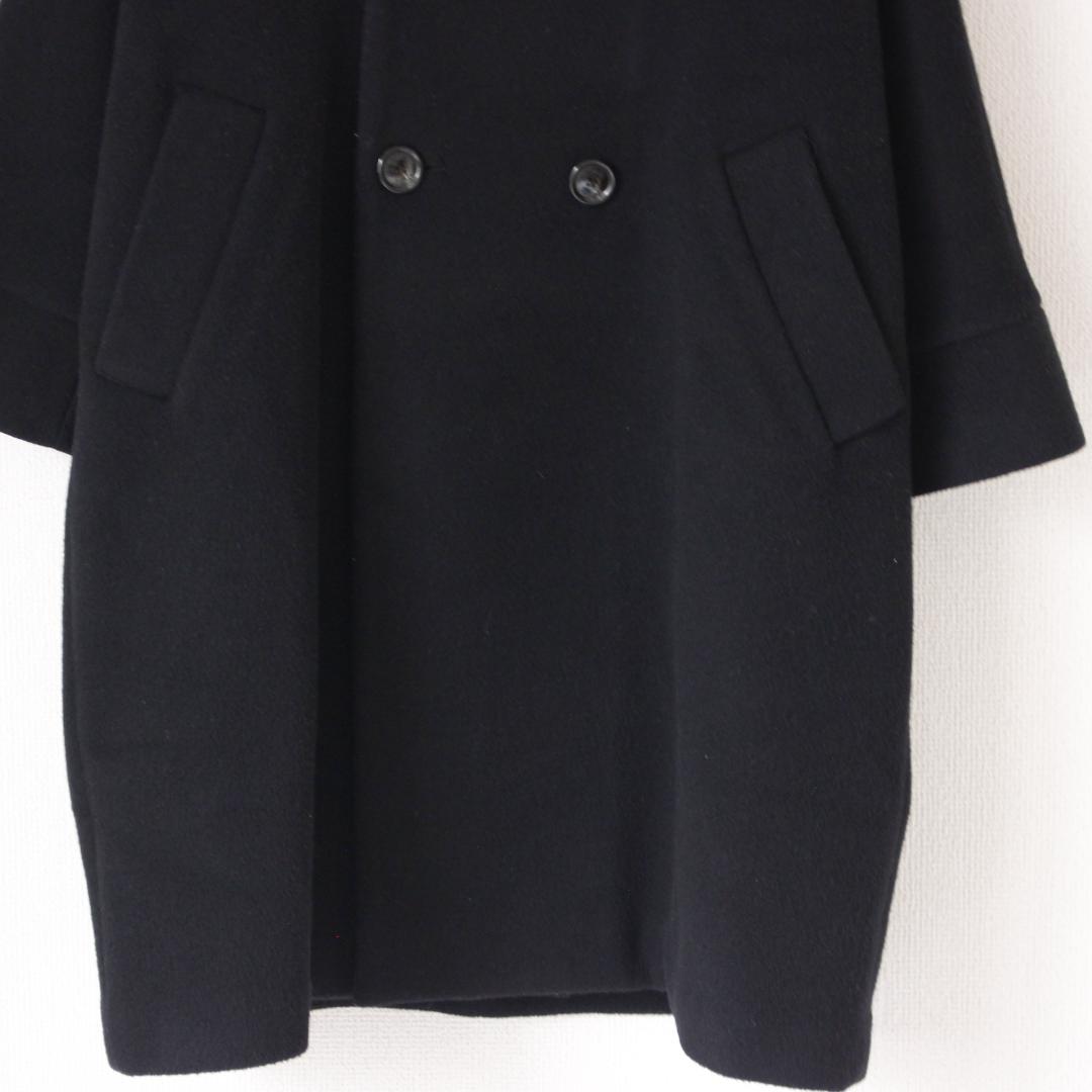 TICCA テントコート Fサイズ ブラック ウール ダブルボタン
