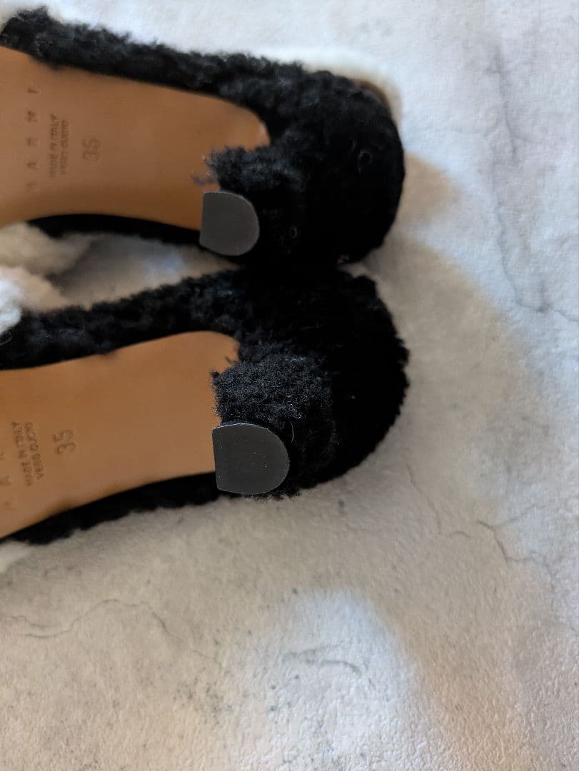 MARNI ムートンボアポインテッドトゥ シューズ