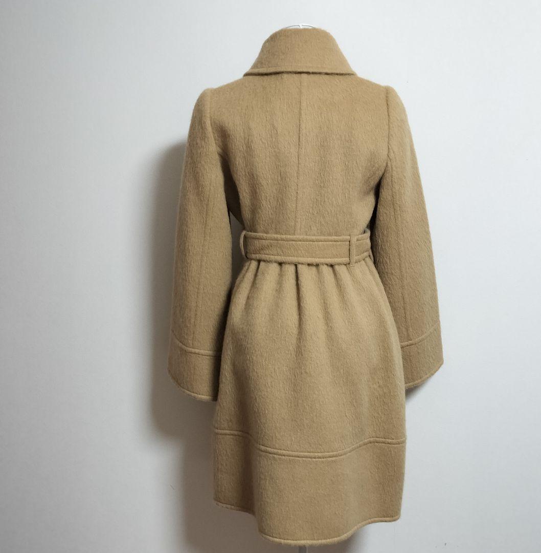 【バーバリーブルーレーベル】 Aラインコート　ノバチェック柄　ベージュ 38