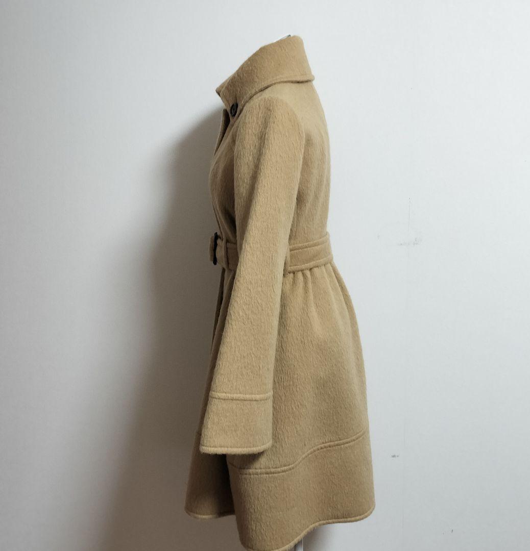 【バーバリーブルーレーベル】 Aラインコート　ノバチェック柄　ベージュ 38