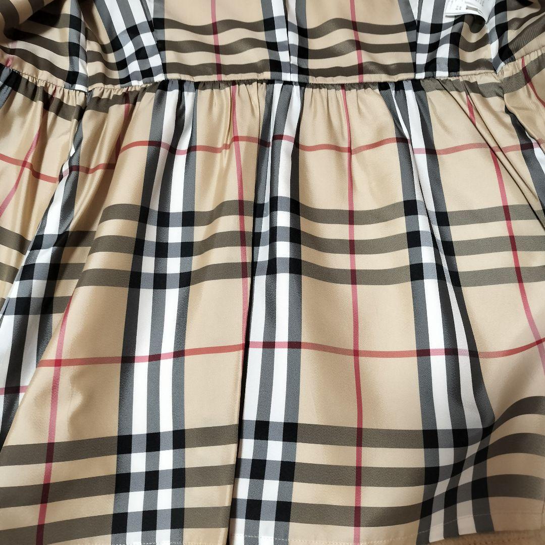 【バーバリーブルーレーベル】 Aラインコート　ノバチェック柄　ベージュ 38