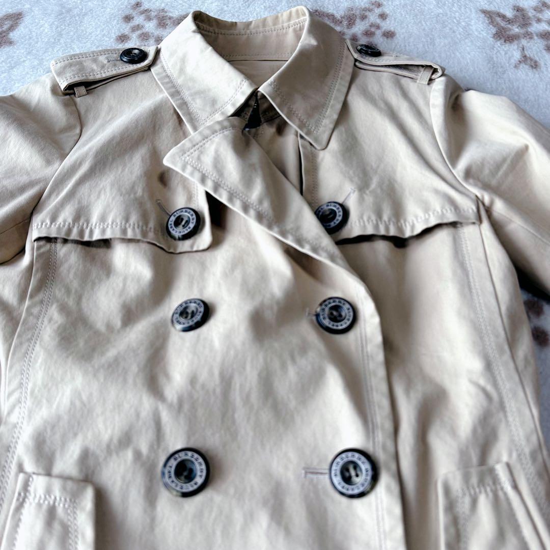 バーバリーブルーレーベル ノバチェック ショートトレンチコート ベルト 40