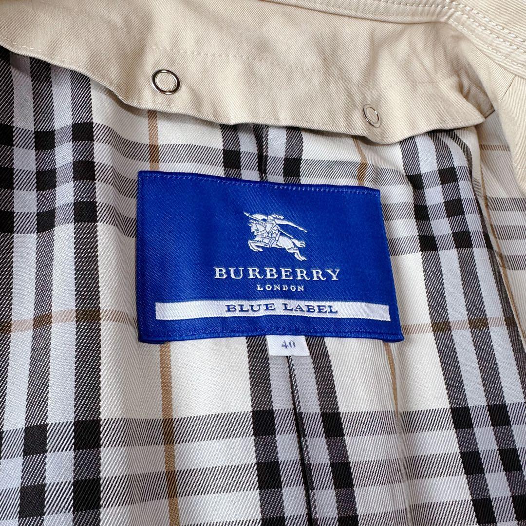 バーバリーブルーレーベル ノバチェック ショートトレンチコート ベルト 40