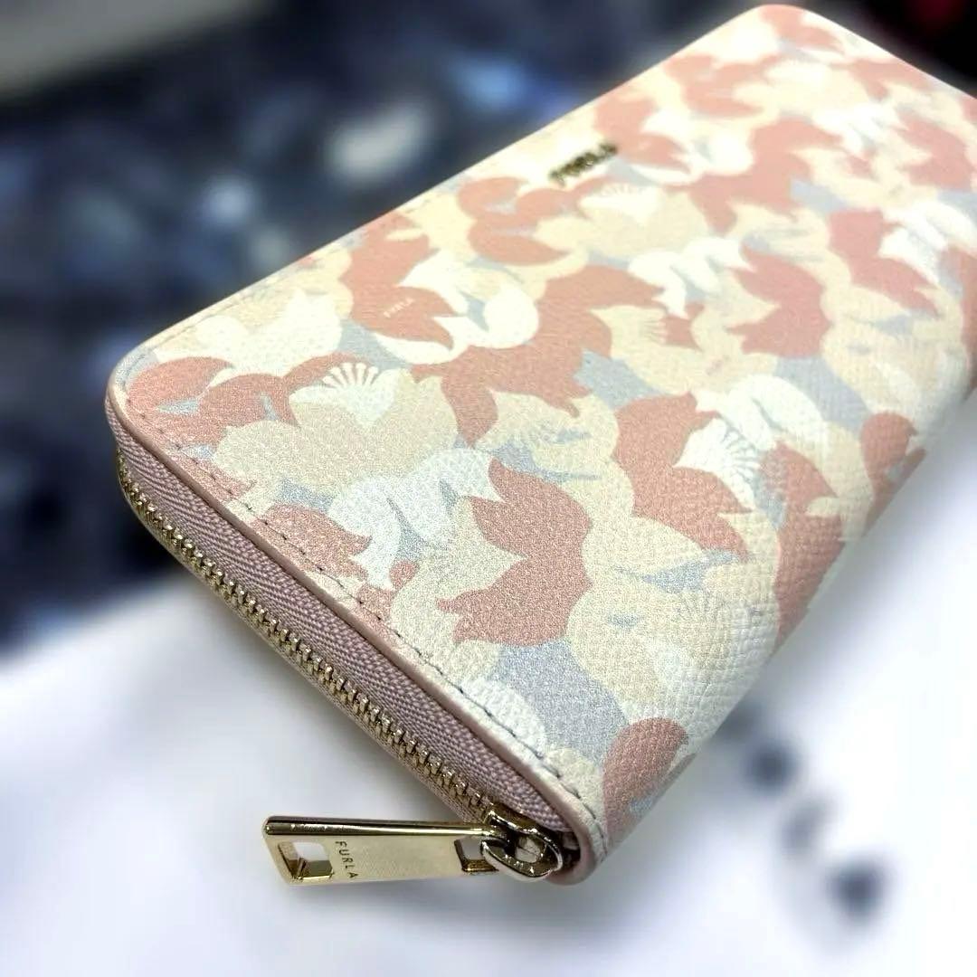 フルラ長財布 BABYLON XL ZIP AROU 花柄 ピンククリーム未使用