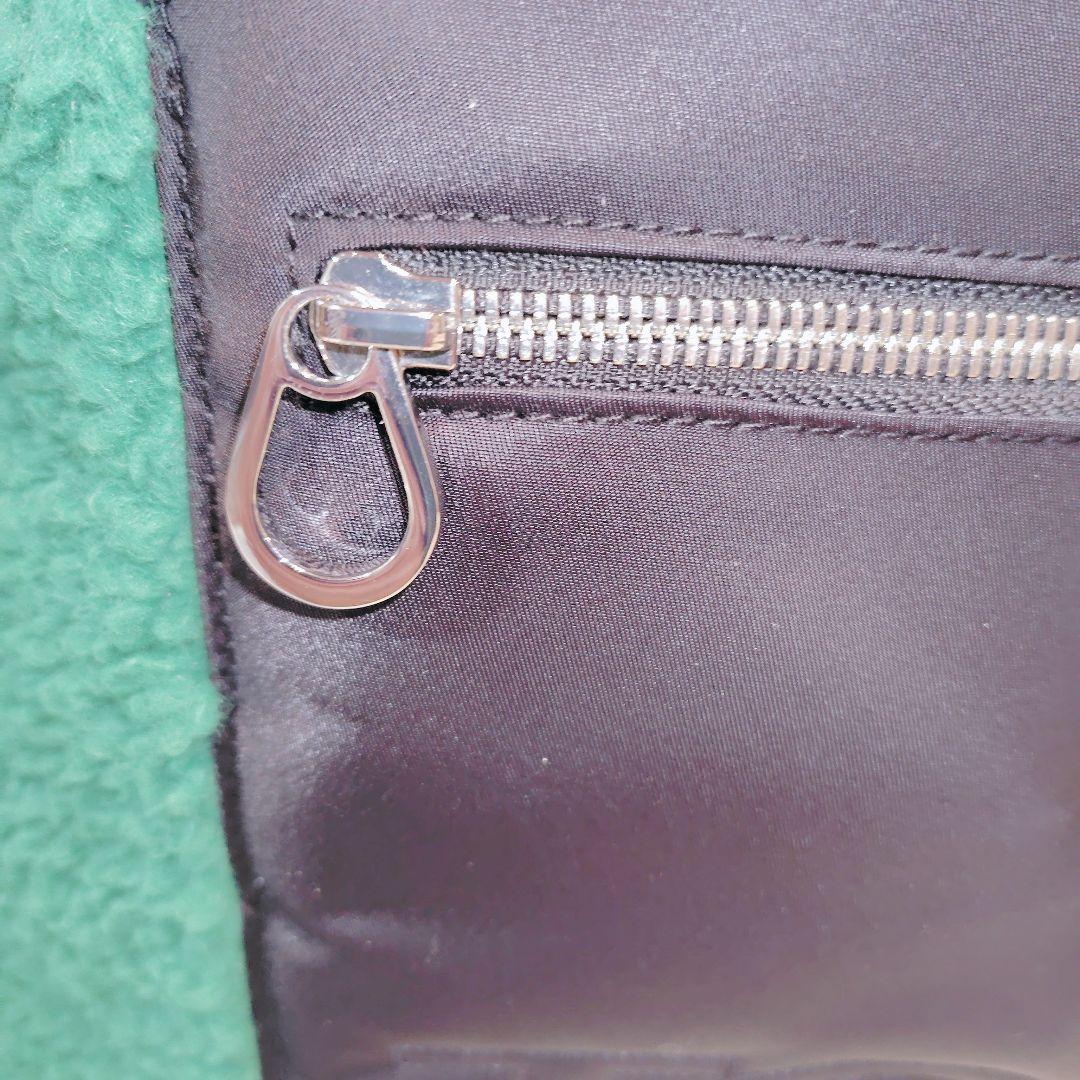 TOUS トウス シープスキン ラージクロスボディバッグ グリーン