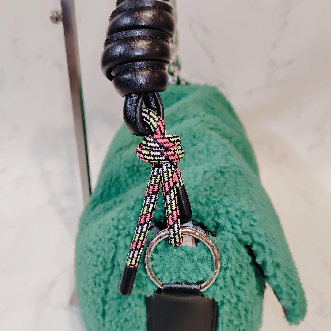 TOUS トウス シープスキン ラージクロスボディバッグ グリーン