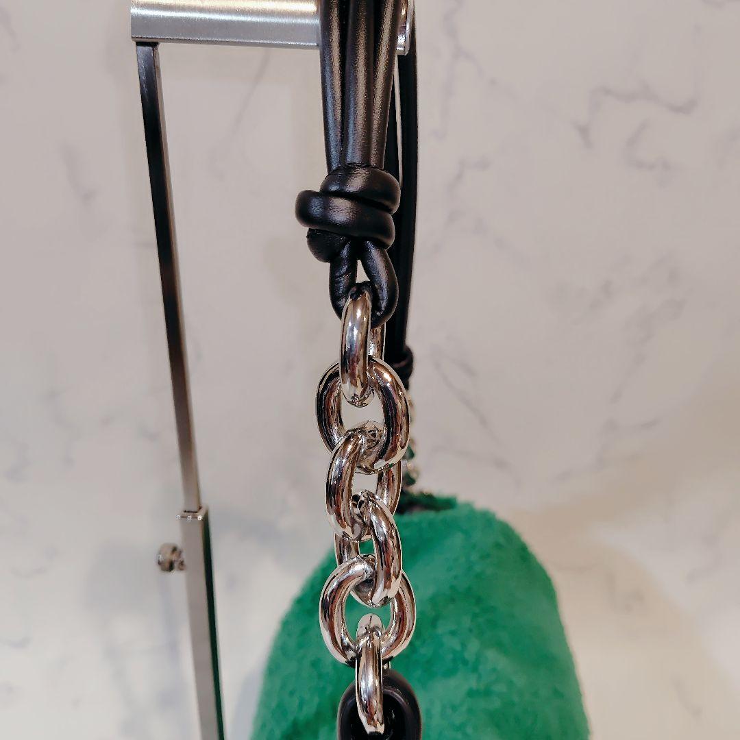 TOUS トウス シープスキン ラージクロスボディバッグ グリーン