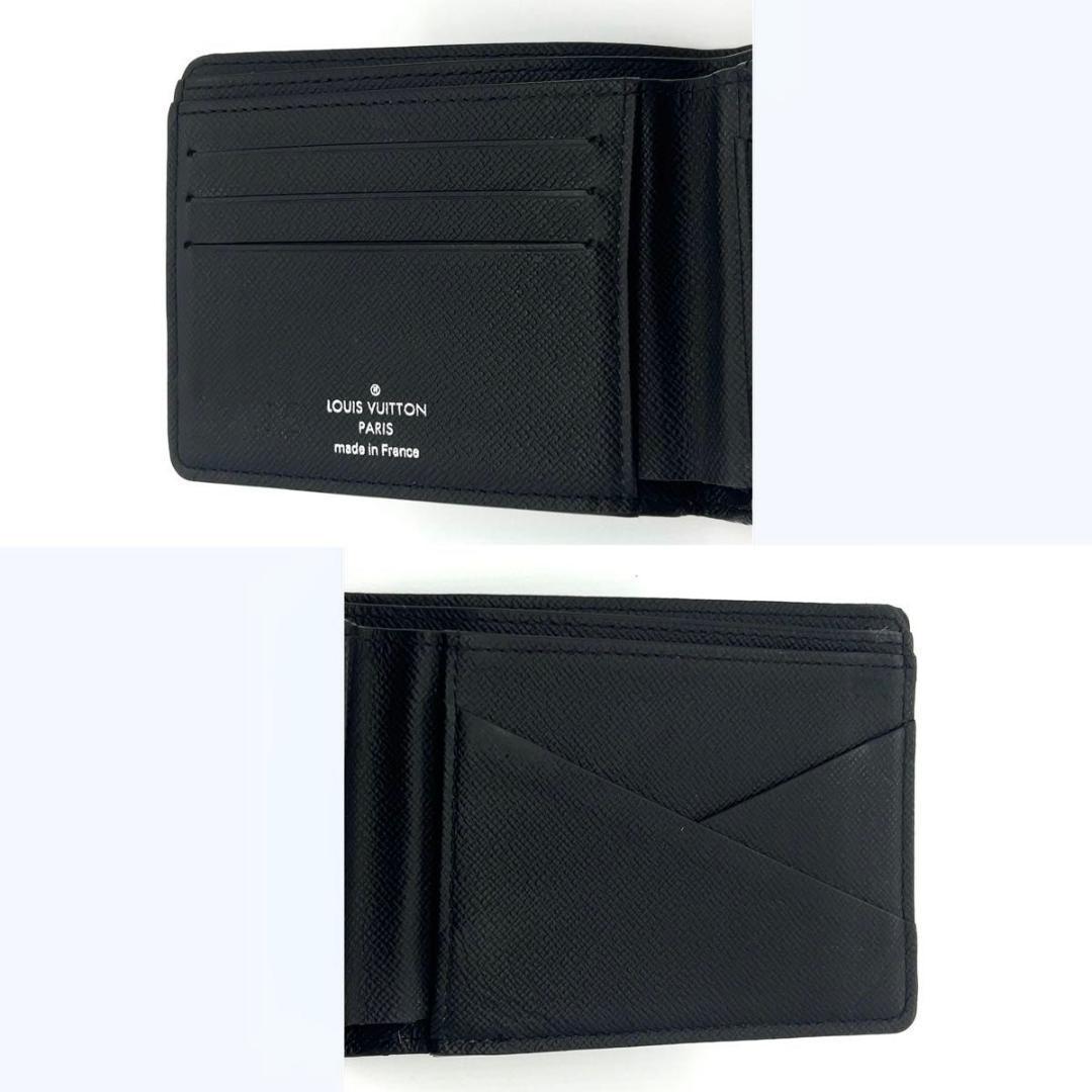 ルイヴィトン エクリプス 二つ折り財布 ミュルティプル 札入れ ブラック