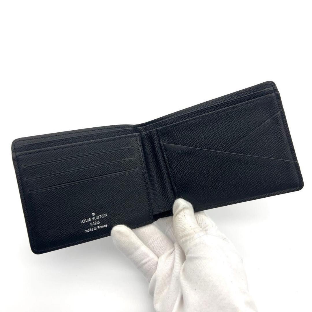 ルイヴィトン エクリプス 二つ折り財布 ミュルティプル 札入れ ブラック