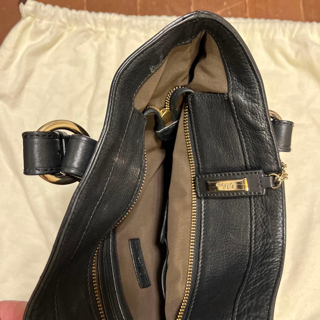 コールハーン　ブラックレザートートバッグ