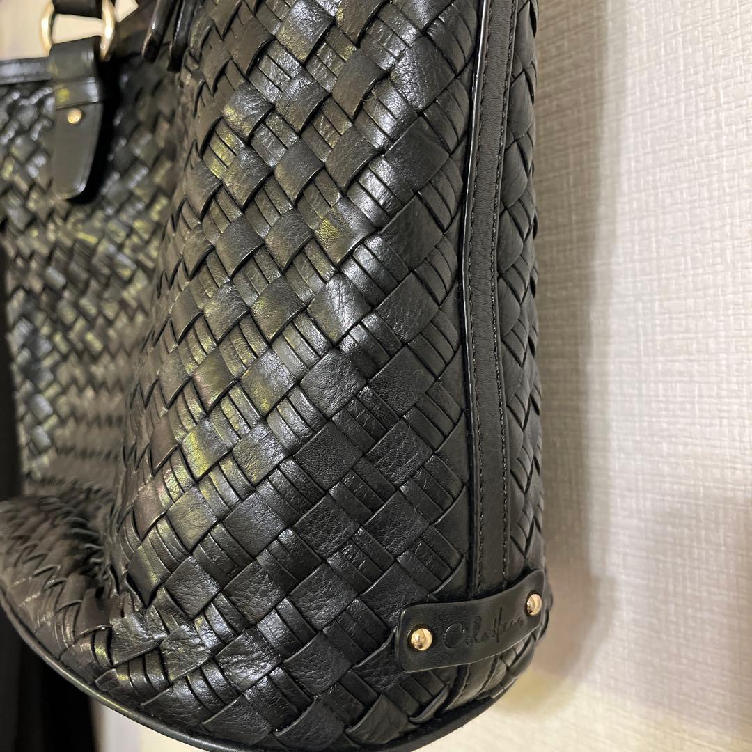 コールハーン　ブラックレザートートバッグ