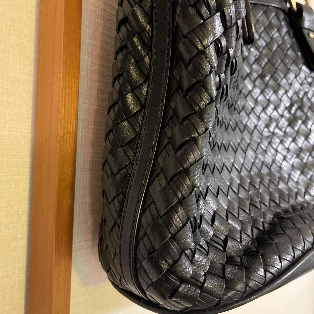 コールハーン　ブラックレザートートバッグ