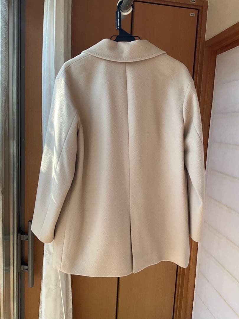 23区　38 ベージュ ダブルブレスト ウールコート Mサイズ