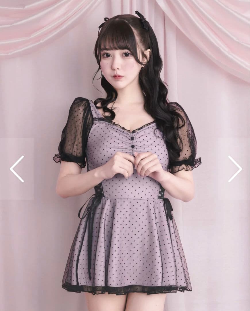 pium　ドットチュールワンピーススイムウェア