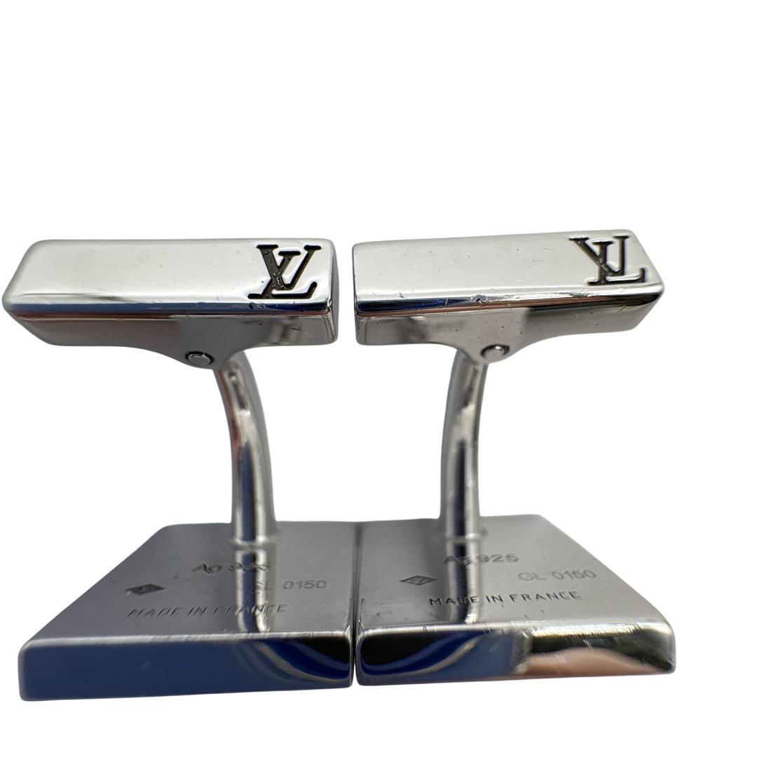 ルイヴィトン M65054 カフス ダミエ ブトン ドゥ マンシェット シルバー