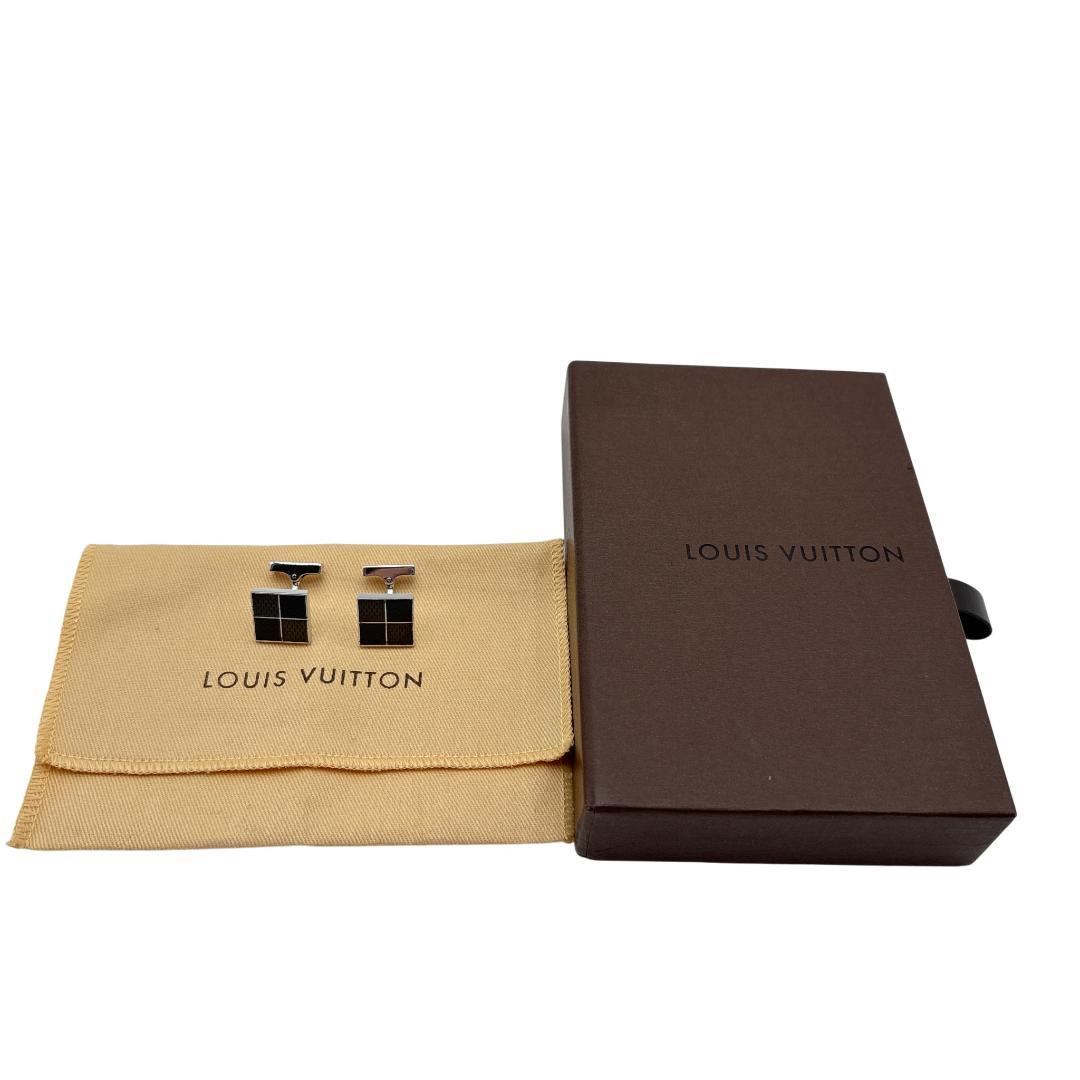 ルイヴィトン M65054 カフス ダミエ ブトン ドゥ マンシェット シルバー