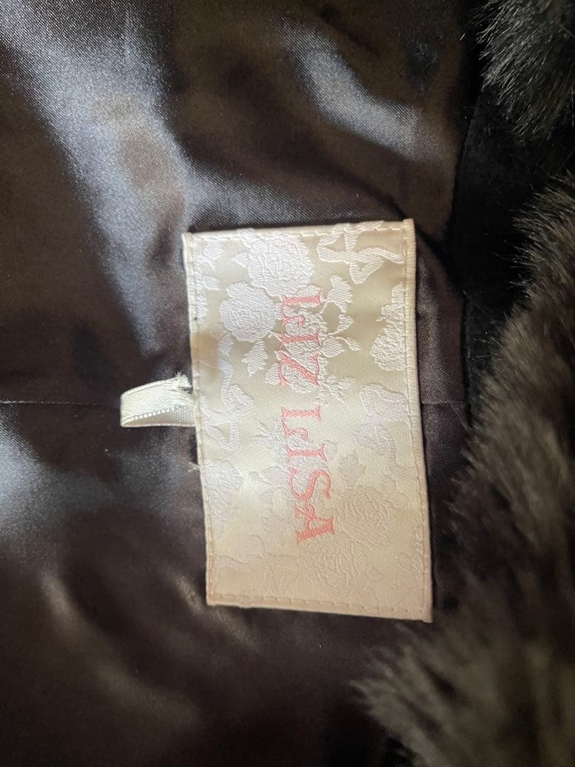 LIZLISA シャギーツインリボンポンチョブラック